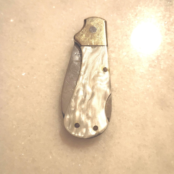 Vintage Edge Mark Explorer 120 Seki Japan Squirrel Hunter AUS8A Folding Pocket Knife