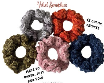 Velvet Crochet Scrunchies