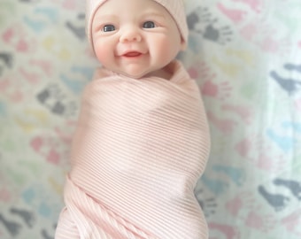 13" Full Silicone Reborn Baby Doll, Anatomically Correct Female, Hand Painted Vivienne