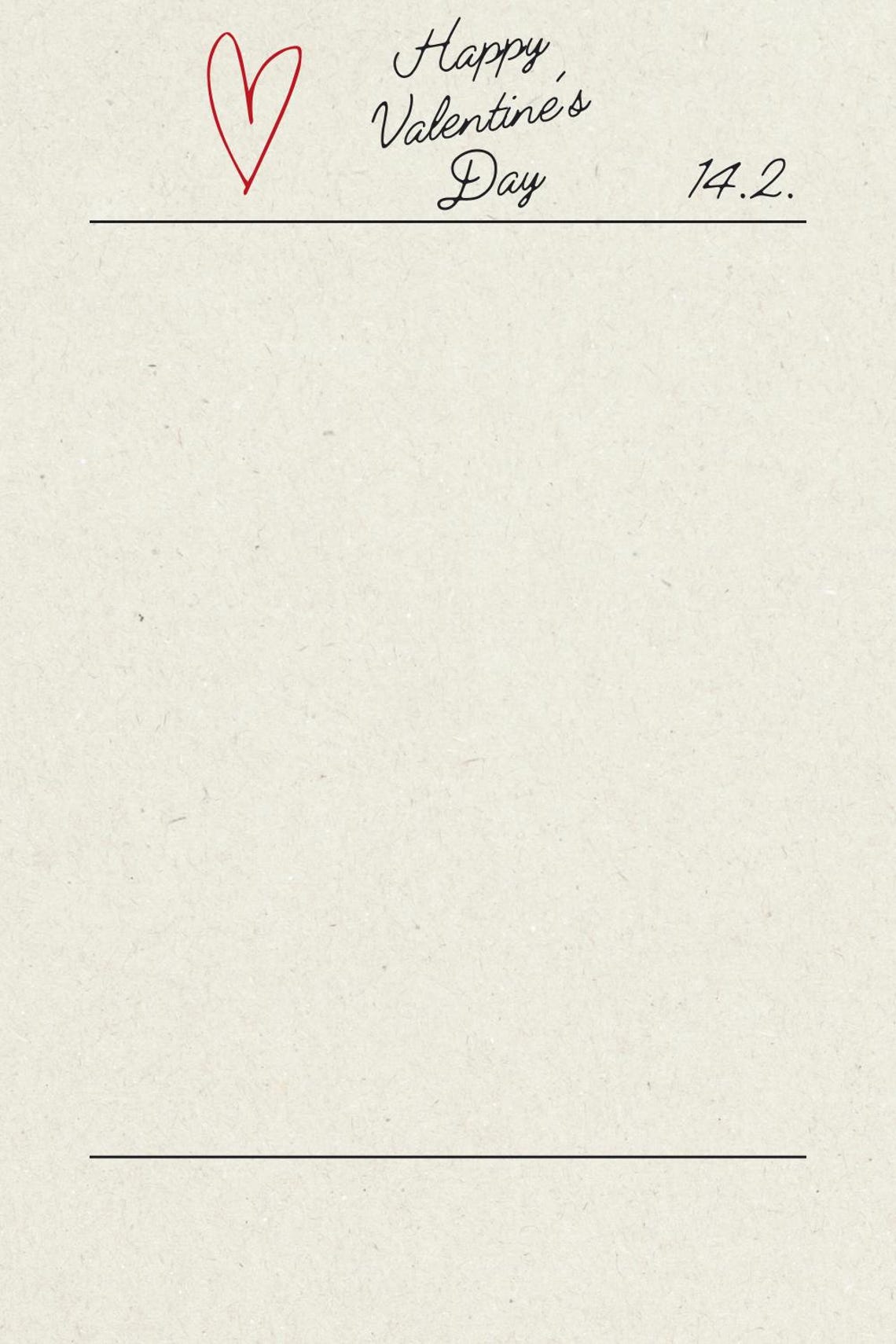 VALENTINES DAY Printout Template - Etsy