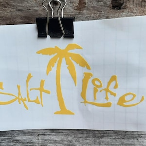 Salt Life with Palm Tree Vinyl Decal