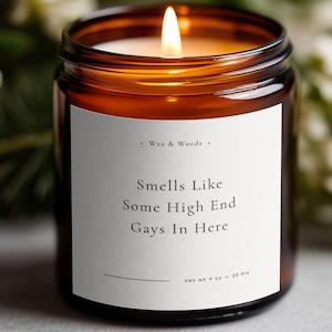 Vela ámbar de alta gama para gays, divertida vela del orgullo, regalo LGBTQ, humor queer, regalo con aroma a soja, decoración moderna para el hogar.