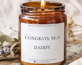 Velas aromáticas Congrats Sea Daddy, regalo para papá primerizo, regalo para padres primerizos, celebración para futuros padres, aroma único vertido a mano