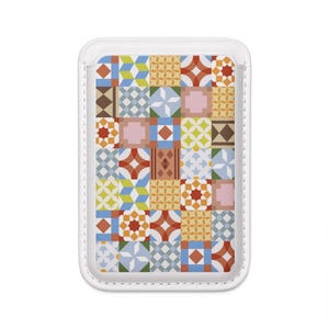 Colorful Patchwork Tile Vegan Wallet | MagSafe Compatible Card Sleeve