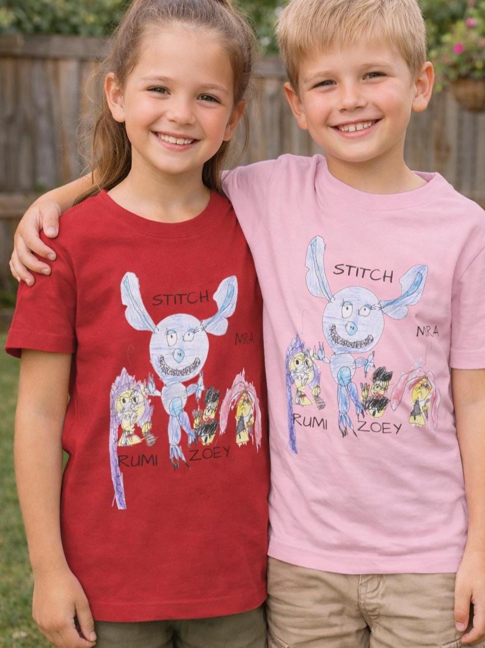 Custom Hand-drawn Art Tee, Your Child's Art(100% Cotton) - Etsy