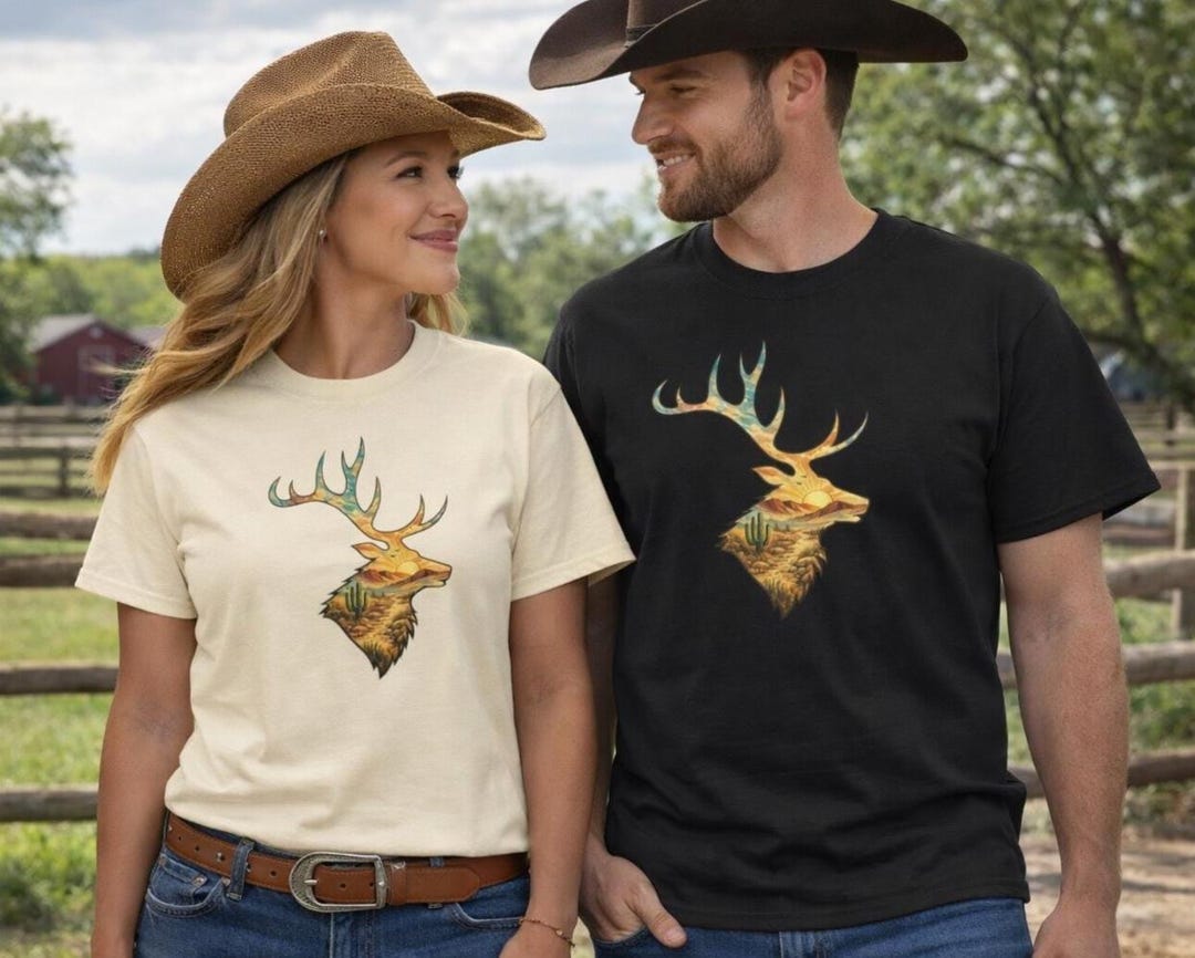 Southwestern Boho Aztec Elk Head T-shirt | Vintage Tribal Art Western ...