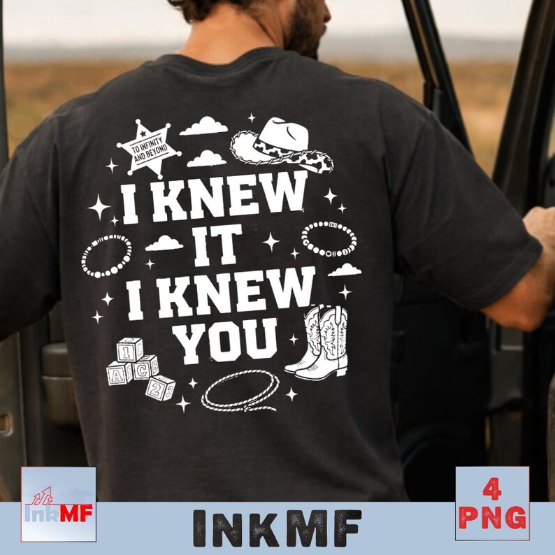 Retro Toy Story 5 PNG, I Knew It I Knew You Western Cowgirl Boots Friendship Bracelet Shirt Design Graphic Download File image 10