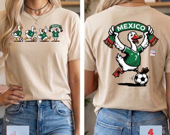 Mexico Soccer PNG, Embroidered Mexico Goose Soccer PNG, Mexico Futbol Fan, Funny Football Goose, Off To Watch Soccer, Cute Match Day Graphic