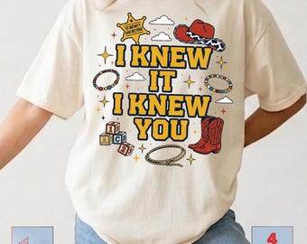 Retro Toy Story 5 PNG, I Knew It I Knew You Western Cowgirl Boots Friendship Bracelet Shirt Design Graphic Download File