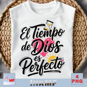 El Tiempo De Dios Es Perfecto File Digital Printable, Frase Cristiana PNG, Frase Biblica PNG, Dicho Cristiano Png, Spanish Christian Quote