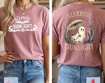 Allergic To Sunlight Halloween PNG  Funny Spooky Goth Png Black and White Alt Sarcastic Goth Hoodie Bat Goth Summer,Hooded game,spooky trees