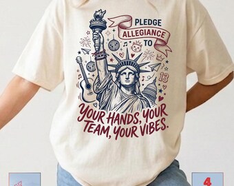 Pledge Allegiance To Your Hands Your Team Your Vibes PNG, 4th of July Shirt, 1776 USA Flag Tee, America 250 Patriotic, American Pride PNG