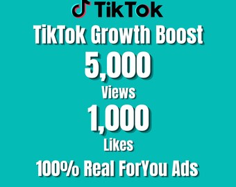 5.000 visualizzazioni e 1.000 Mi piace su TikTok / Visualizzazioni + Mi piace su TikTok / Campagna pubblicitaria ForYou 100% organica / Coinvolgimento reale e consegna rapida