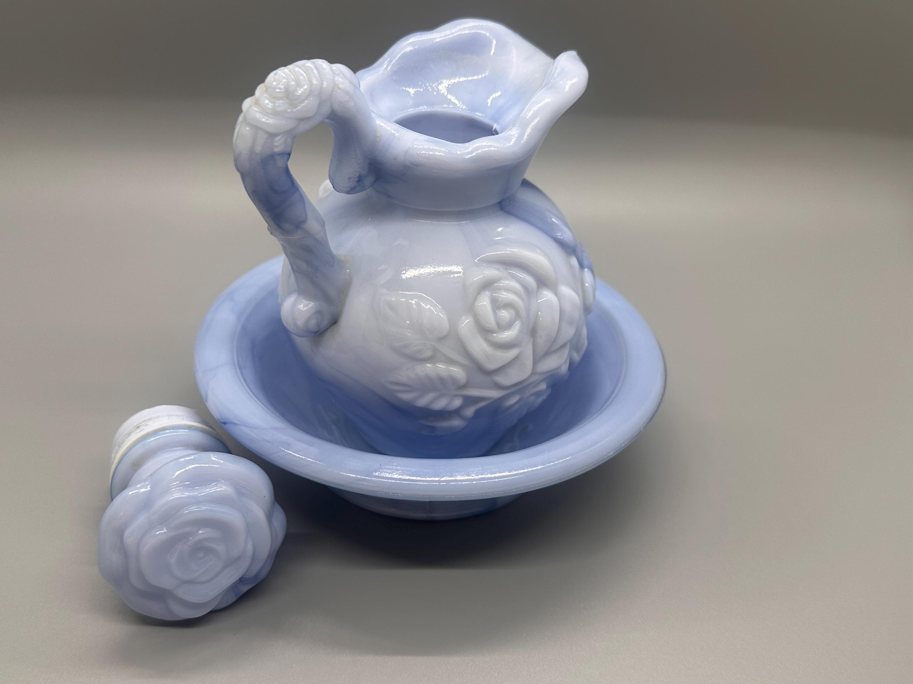 1970 Avon Blue Milk Glass - Etsy