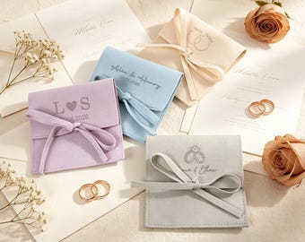 Mini-ringpåse med logotyp, bärbar förvaringsväska för namnsmycken, bröllop och dagligt bruk — Er logotyp, teampresent, grupppresent
