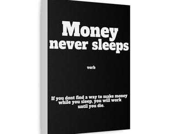 Alec Monopoly Graffiti Wall Art Money Never Sleeps Canvas Print Urban ...