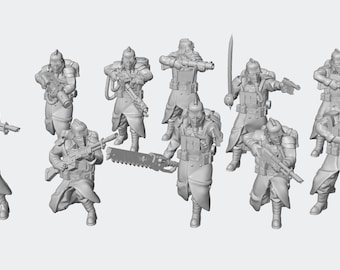 Grabenjaeger Squad Miniatures – 1:48 Scale Resin Figures (10 Figures)