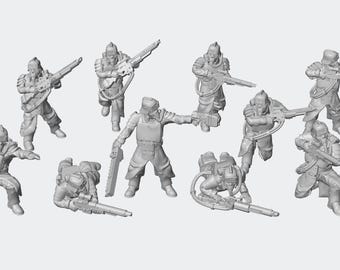 Schadeljaeger Squad Miniatures – 11 Troopers, Sergeant, Resin (1:48 Scale)