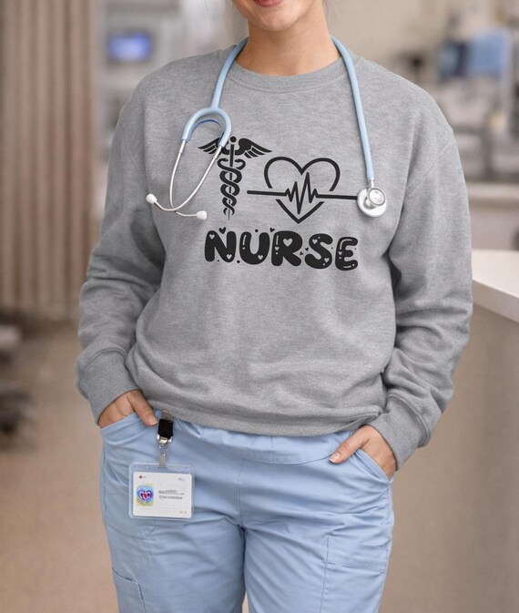 Nurse Heartbeat Long Sleeve Shirt, Medical Apparel, Nurse Life Top, Nursing School Gift, Hospital Worker Shirt, RN Gift Idea, Nurse Shirt
