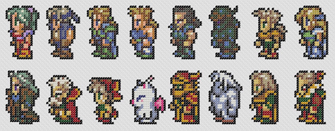 ファイナルファンタジー III キャラクターイラスト ファイナルファンタジー 6 キャラクター クロスステッチ