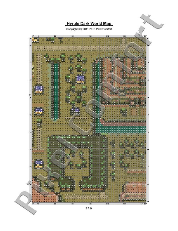 Hyrule Dark World Map Cross Stitch Pattern - Etsy