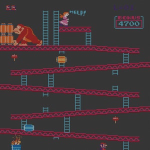 Donkey Kong cross stitch pattern