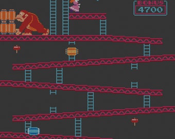 Donkey Kong cross stitch pattern