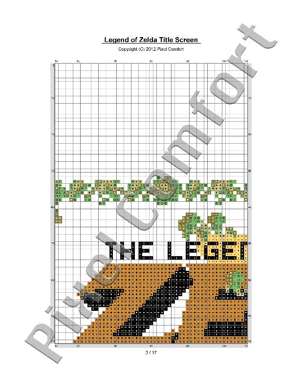 Legend of Zelda Title Screen Cross Stitch Pattern - Etsy