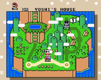 Super Mario World Yoshi Island Level Cross Stitch Pattern - Etsy