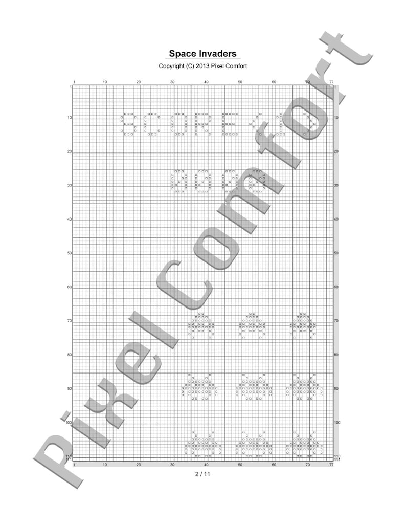 Space Invaders cross stitch pattern Etsy Stitch cross invaders space pattern sampler funny rainbow quote pdf sold