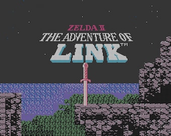 Zelda II: The Adventure of Link Title Screen cross stitch pattern