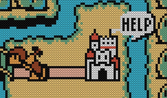 スーパーマリオブラザーズ3ワールド1マップクロスステッチパターン