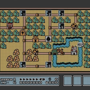 Super Mario Bros. 3 Carte du monde 1 modèle de point de croix