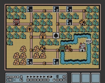 Super Mario Bros. 3 World 1 Map cross stitch pattern