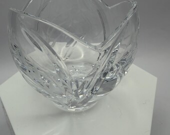 Lenox Longwood Lead Crystal Bowl • Etched Floral Design • 3.75 Inch Vintage Crystal Bowl • Heavy Cut Crystal Decor • Collectible Lenox Cryst