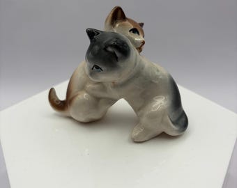 Vintage Porcelain Kitten Figurines • Hugging Kittens • Cute Cat Collectible • Porcelain Cat Figurine Pair •  Figurines • Gift for Cat Lov