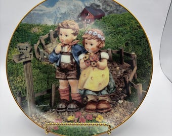 M.J. Hummel “Country Crossroads” Collector Plate • Vintage Goebel Germany • Hummel Plate 1980s • Decorative Wall Plate • Collectible Hummel