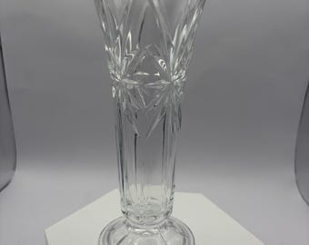Vintage Cut Crystal Bud Vase • 7 Inch Tall  Crystal Vase •  Crystal Bud Vase • Elegant Vintage Decor