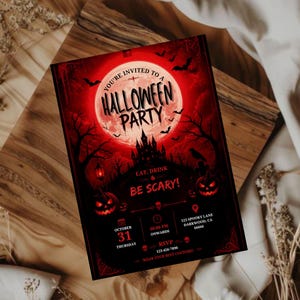 Monster Mash Halloween Birthday Invitation, Boo Tastic Haunted House Party Invite, Editable Canva Template Printable Evite