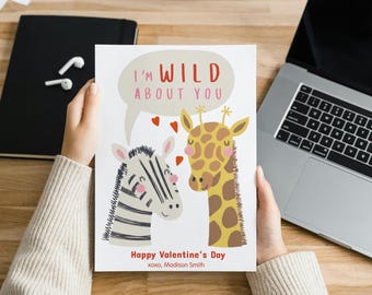 Tarjetas de San Valentín con animales para niños/aula imprimibles (descarga digital)
