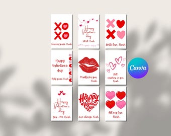 Etiquetas de regalo editables e imprimibles para San Valentín / Etiquetas para regalos de San Valentín para el aula infantil / Descarga instantánea