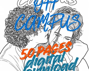Off Campus Inspired Coloring Book Bundle | 50 Cozy Hockey Romance Pages | Printable PDF | College Romance Fan Art | Instant Download