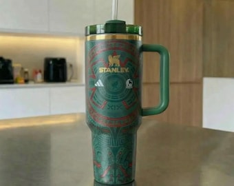 スタンレー アステカ タンブラー 40オンス 断熱カップ ハンドルとストロー付き サッカーワールドカップギフト