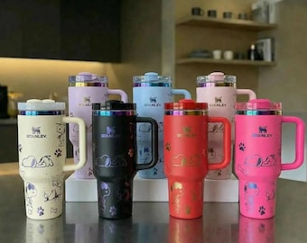 Vaso térmico Snoopy de 1,2 litros (40 oz) de acero inoxidable con asa y pajita, diseño de cacahuetes.