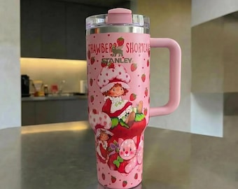 Vaso térmico de Strawberry Shortcake de Stanley, regalo para ella, rosa, para niñas, regalo de cumpleaños