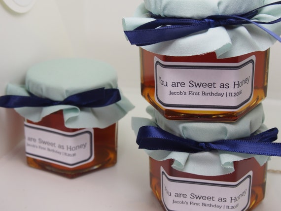 small jars of honey for baby shower