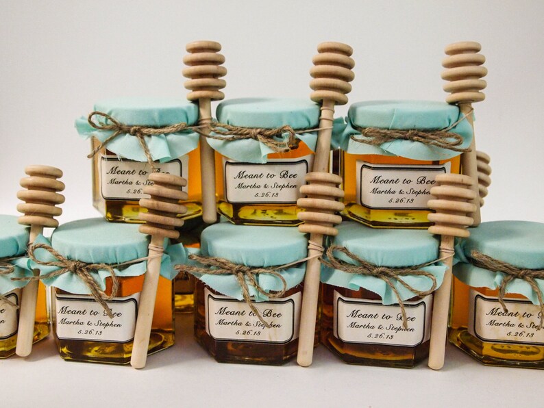 70 4oz Mason Jar Wedding Favors with Honey Dippers Etsy