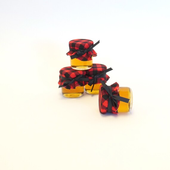 120 Honey Pot Baby Shower Favors In Red Buffalo Plaid For A Country