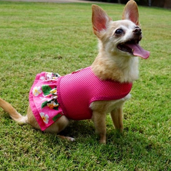 Fuchsia Air Mesh Ruffled Dog Vest Harness Fuchsia Air Mesh Ruffled Dog Vest Harness