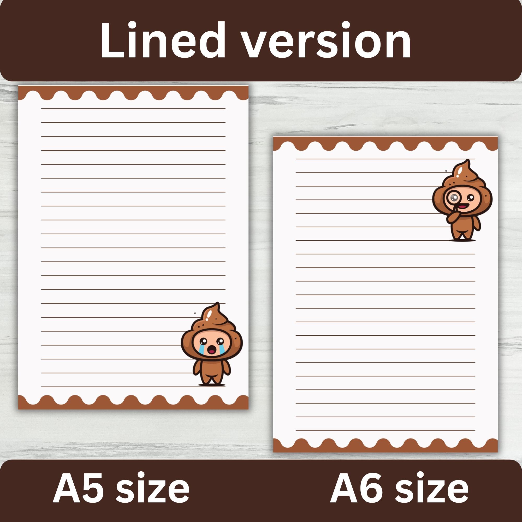 Poop Notebook Digital Printable Poop Mascot Mini Notepad A6 A5 Size Pocket Notes Fun ...